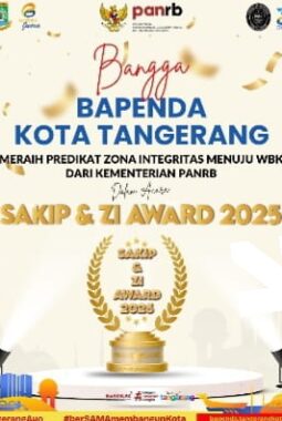 Bapenda Kota Tangerang Raih Predikat Zona Integritas Menuju WBK, Wujud Nyata Komitmen Birokrasi Bersih