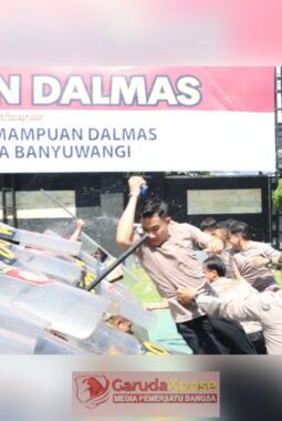 Latihan Dalmas Skala Besar, Polresta Banyuwangi Pastikan Kamtibmas Tetap Kondusif