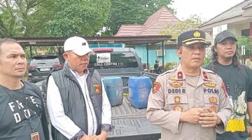 Polsek Seberang Ulu Dua (SU II) Palembang Amankan 5 Dirigen Tuak Dari Sebuah Warung di Kelurahan Sentosa