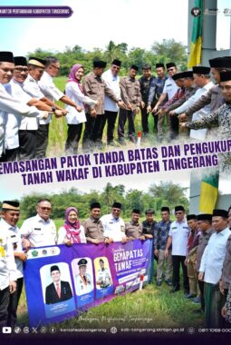 Pemasangan Patok Tanda Batas dan Pengukuran Tanah Wakaf Di Kabupaten Tangerang