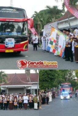 Ketua DPRD Lumajang Hj.Oktafiyani,SH.,MH, Hadiri Pelepasan Jemaah Haji Kloter 98 dan 99