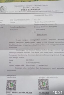 Surat Pengajuan Resmi Sudah Terbit, Dua Warga Penyandang Disabilitas Belum Terima Kursi Roda: Dinsos Banyuwangi Dipertanyakan
