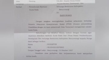 Surat Pengajuan Resmi Sudah Terbit, Dua Warga Penyandang Disabilitas Belum Terima Kursi Roda: Dinsos Banyuwangi Dipertanyakan