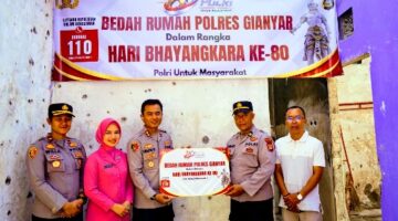 Polres Gianyar Wujudkan Kepedulian Melalui Bakti Sosial Bedah Rumah Sambut Hari Bhayangkara Ke-80