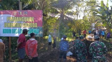Jembatan Garuda Mulai Dikerjakan: TNI Turun Tangan, Desa Kembiritan-Genteng Bergerak Maju