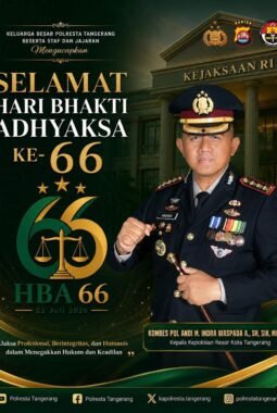 Hari Bhakti Adhyaksa ke-66, Kapolresta Tangerang: Sinergi Polri-Kejaksaan Kunci Tegaknya Hukum Berkeadilan