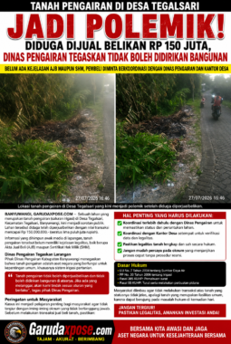 Tanah Pengairan di Desa Tegalsari Diduga Diperjualbelikan Rp150 Juta, Status AJB dan SHM Belum Jelas