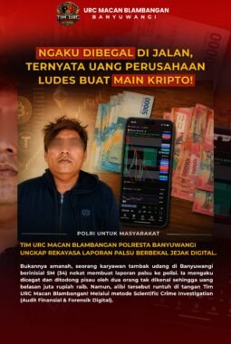 Polresta Banyuwangi Ungkap Dugaan Laporan Begal Fiktif, Dana Perusahaan Diduga Masuk Investasi Kripto
