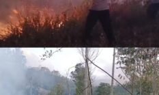 Aksi Heroik AKP Nisin dan Anggota Jinakkan Kebakaran Hutan di Pegunungan