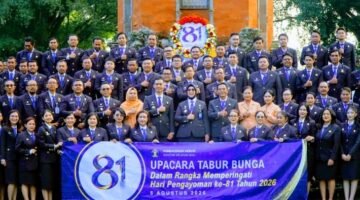 Tabur Bunga Di TMP Margarana, Kemenkum Bali Kenang Jasa Pahlawan Sambut Hari Pengayoman Ke-81