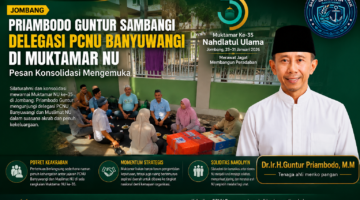 Dr.Ir.H.Guntur Priambodo M.M Sambangi Delegasi PCNU Banyuwangi di Muktamar NU Jombang