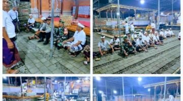 Menjelang Kampanye Pilkel Desa Serongga, Babinsa Hadir Sembahyang Bersama Untuk Kelancaran Tahapan Demokrasi