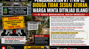 RT 11 RW 02 TEGALDLIMO DISOROT, WARGA: JANGAN SAMPAI JABATAN RT JADI SUMBER PERPECAHAN