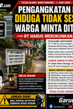 “PENGANGKATAN RT 11 RW 02 DIDUGA TIDAK SESUAI ATURAN, WARGA MINTA DITINJAU ULANG!”