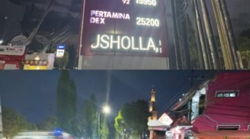 Kapolres Jember AKBP Bersama Kasi Humas Cek kondisi antrean di SPBU Jember