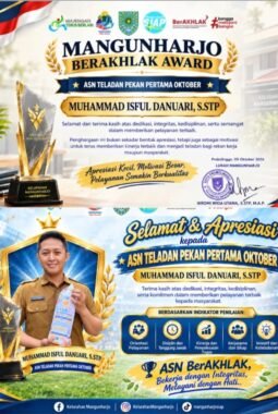 Awali Oktober, Mangunharjo Beri Penghargaan ASN Teladan Lewat Mangunharjo Berakhlak Award
