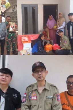 Kapolres Bondowoso Dr.aryo Dwi Wibowo bantuan obat obatan dan semboko dari dinas sosial dan RTLH /rumah layak huni.